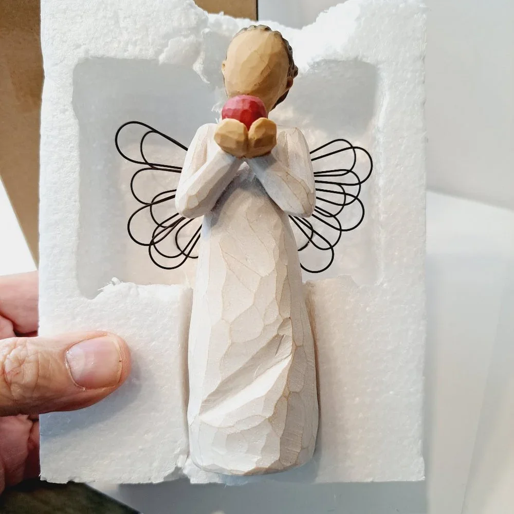 Willow Tree You're the Best Angel Figurine with Apple Box included Teacher Gift - Picture 5 of 13